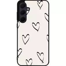 Coque Samsung Galaxy A35 5G - Silicone rigide noir Valentine 2023 minimalist hearts