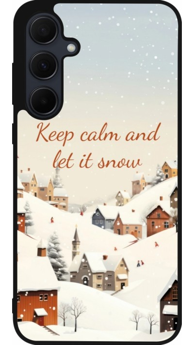 Samsung Galaxy A35 5G Case Hülle - Silikon schwarz Winter 25 Winter Keep calm and let it snow