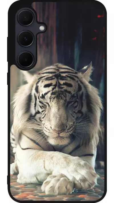 Coque Samsung Galaxy A35 5G - Silicone rigide noir Zen Tiger