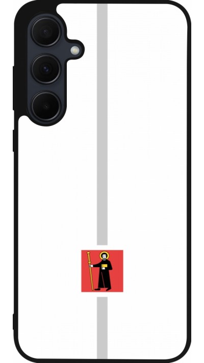 Coque Samsung Galaxy A36 - Silicone rigide noir Canton GL blanc