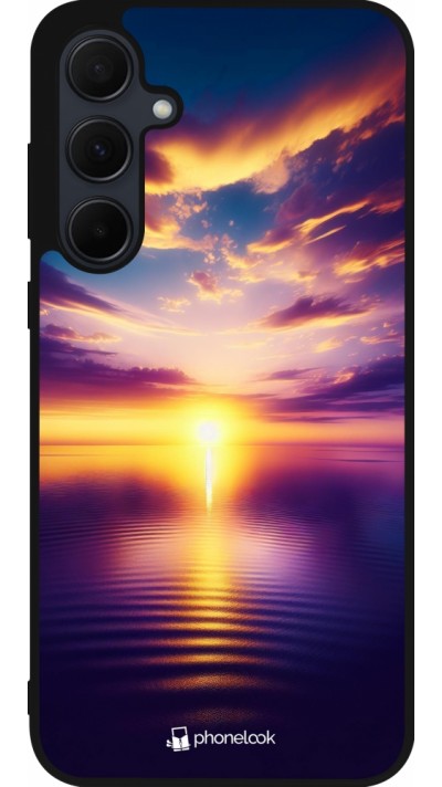 Samsung Galaxy A36 Case Hülle - Silikon schwarz Sonnenuntergang gelb violett