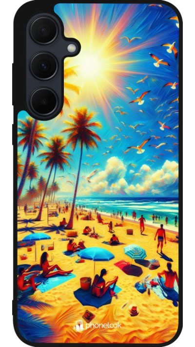 Samsung Galaxy A36 Case Hülle - Silikon schwarz Sommer Paradies Farbe