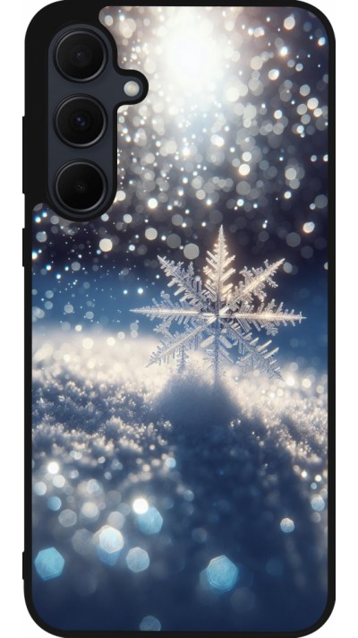 Samsung Galaxy A36 Case Hülle - Silikon schwarz Schneeflocke Solar Glanz