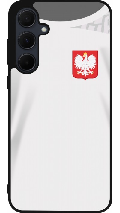 Coque Samsung Galaxy A36 - Silicone rigide noir Maillot de football Pologne 2022 personnalisable