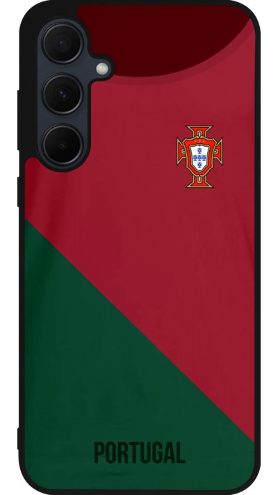 Coque Samsung Galaxy A36 - Silicone rigide noir Maillot de football Portugal 2022