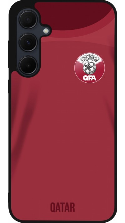 Coque Samsung Galaxy A36 - Silicone rigide noir Maillot de football Qatar 2022 personnalisable