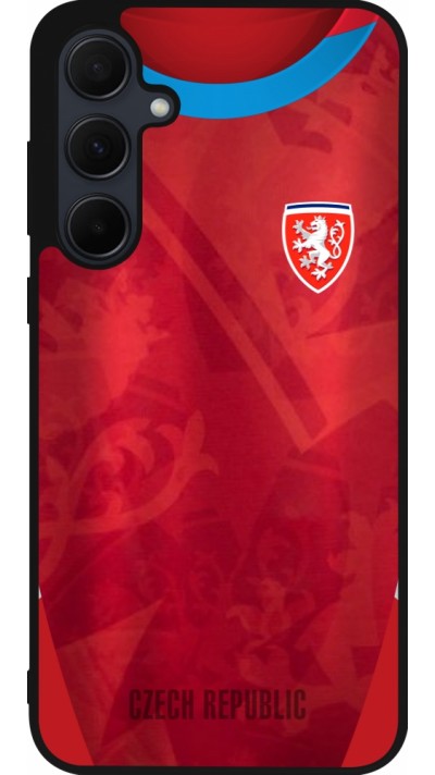 Coque Samsung Galaxy A36 - Silicone rigide noir Maillot de football République Tchèque personnalisable