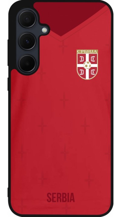 Coque Samsung Galaxy A36 - Silicone rigide noir Maillot de football Serbie 2022 personnalisable