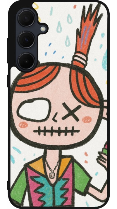 Coque Samsung Galaxy A36 - Silicone rigide noir Little Girl Sketch