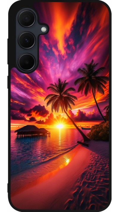 Coque Samsung Galaxy A36 - Silicone rigide noir Maldives Dusk Bliss