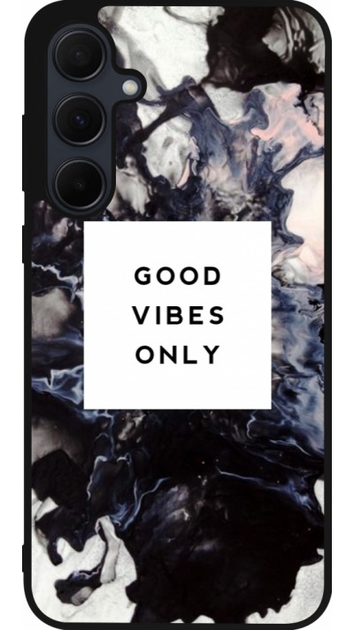 Coque Samsung Galaxy A36 - Silicone rigide noir Marble Good Vibes Only
