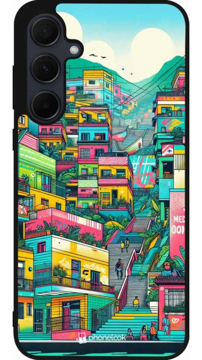 Coque Samsung Galaxy A36 - Silicone rigide noir Medellin Comuna 13 Art