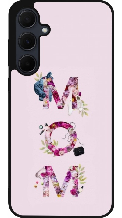 Coque Samsung Galaxy A36 - Silicone rigide noir Mom 2024 girly mom