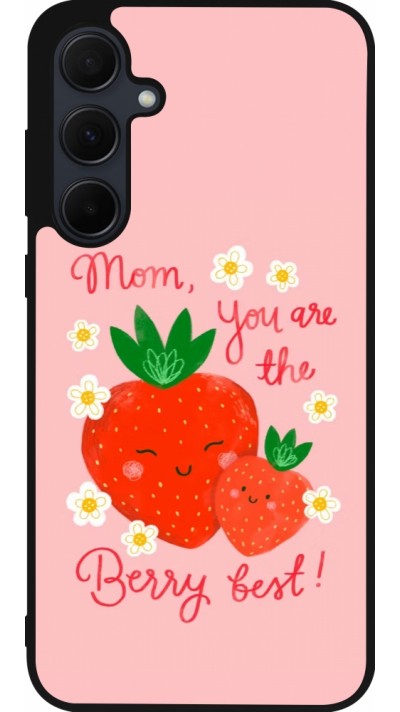 Coque Samsung Galaxy A36 - Silicone rigide noir Mom 2026 Berry best