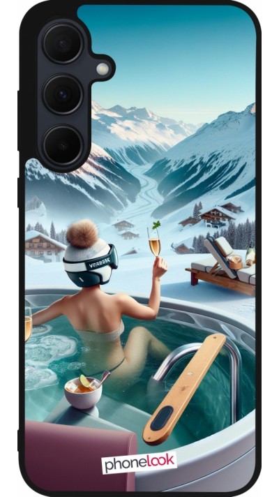 Coque Samsung Galaxy A36 - Silicone rigide noir Montagne Glamour Jacuzzi