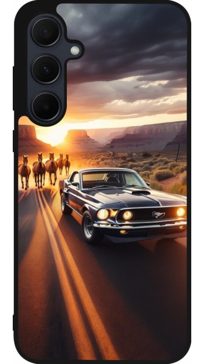Coque Samsung Galaxy A36 - Silicone rigide noir Mustang 69 Grand Canyon