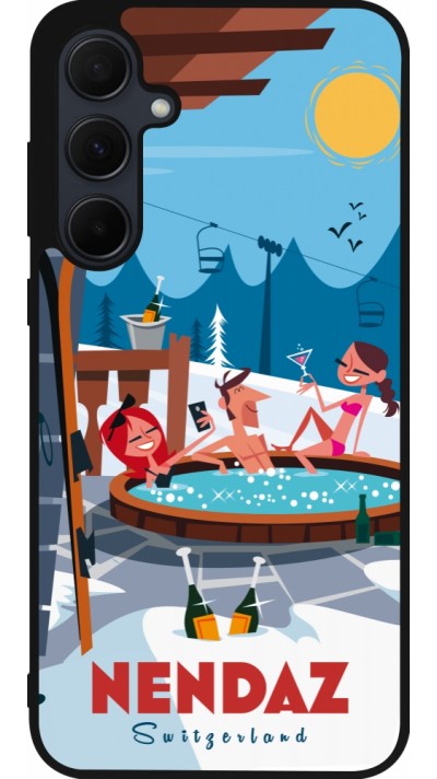 Coque Samsung Galaxy A36 - Silicone rigide noir Nendaz Mountain Jacuzzi