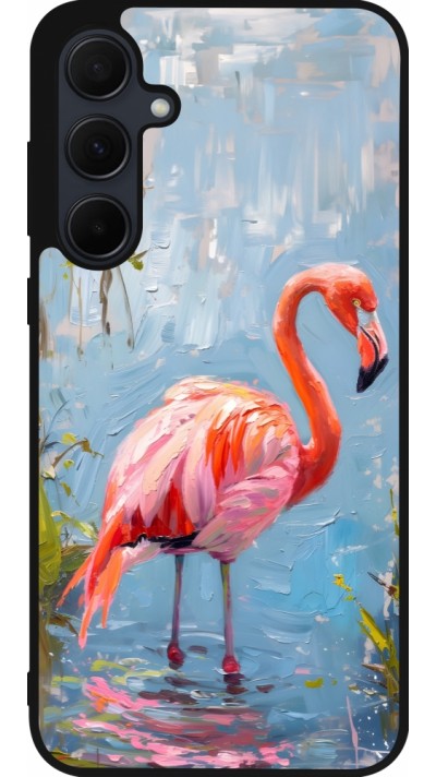 Coque Samsung Galaxy A36 - Silicone rigide noir Paint Flamingo