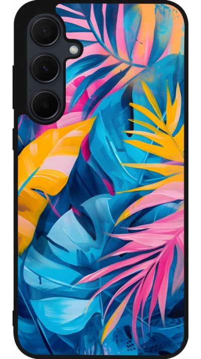 Coque Samsung Galaxy A36 - Silicone rigide noir Palms Blue