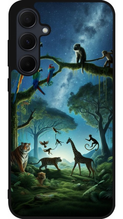 Coque Samsung Galaxy A36 - Silicone rigide noir Paradis des animaux exotiques