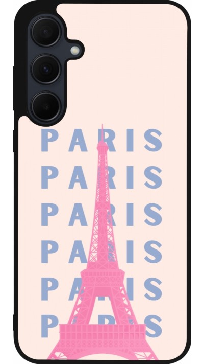Coque Samsung Galaxy A36 - Silicone rigide noir Paris Pink Print