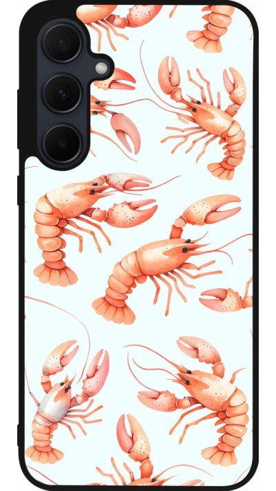 Coque Samsung Galaxy A36 - Silicone rigide noir Pattern de homards pastels