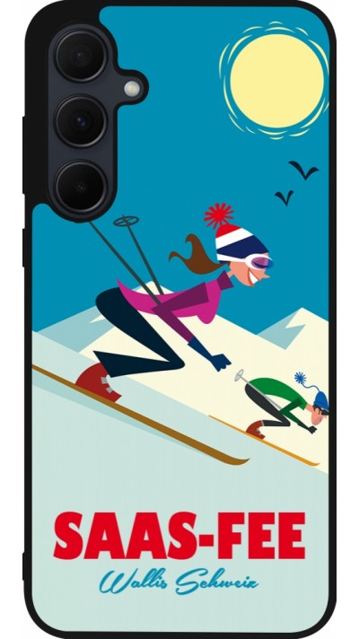 Samsung Galaxy A36 Case Hülle - Silikon schwarz Saas-Fee Ski Downhill