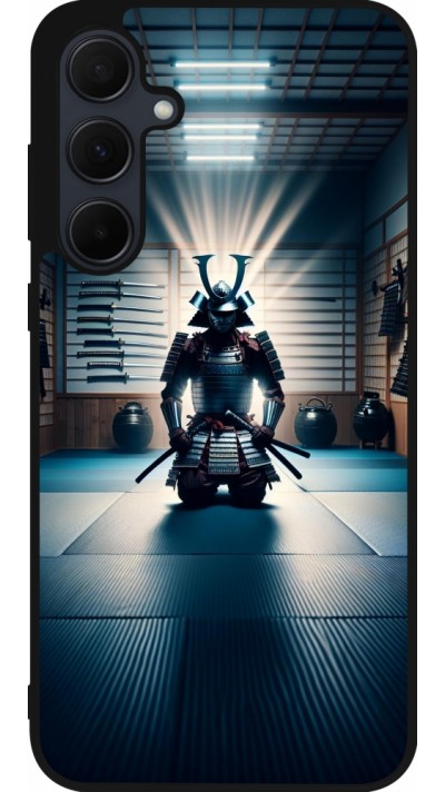Samsung Galaxy A36 Case Hülle - Silikon schwarz Samurai im Gebet
