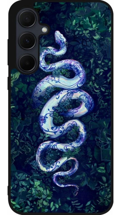 Samsung Galaxy A36 Case Hülle - Silikon schwarz Snake Blue Anaconda