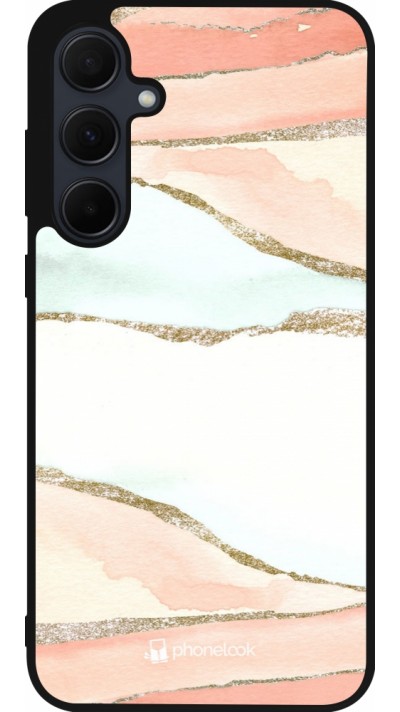 Samsung Galaxy A36 Case Hülle - Silikon schwarz Shimmering Orange