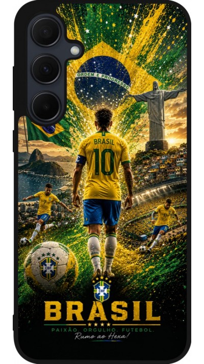 Samsung Galaxy A36 Case Hülle - Silikon schwarz Fussball Brasilien splash 2026