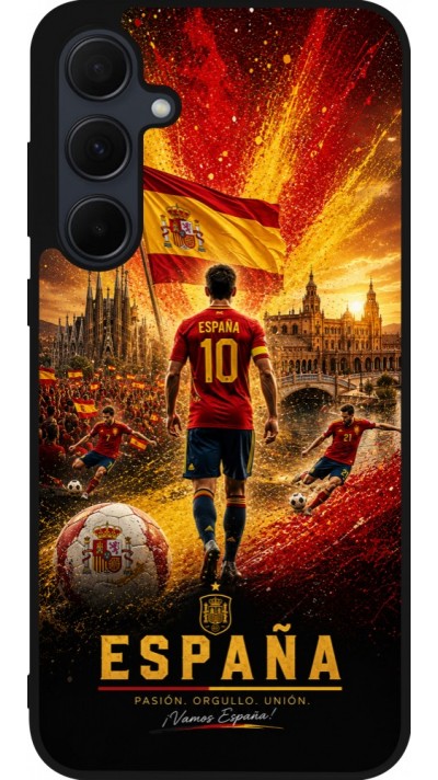 Samsung Galaxy A36 Case Hülle - Silikon schwarz Fussball Espanien splash 2026