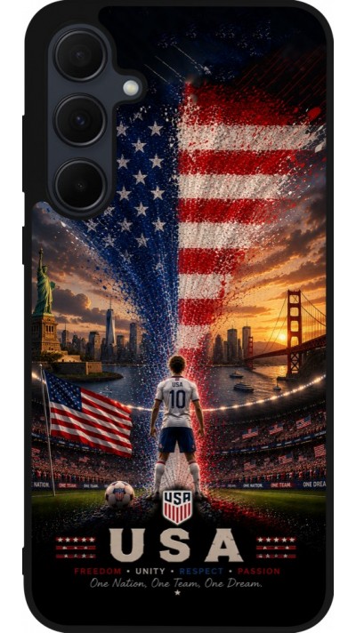 Samsung Galaxy A36 Case Hülle - Silikon schwarz Fussball Vereinigten Staaten splash 2026