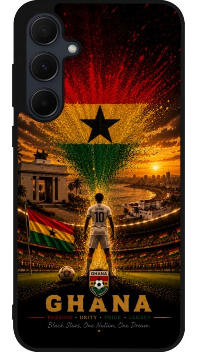 Samsung Galaxy A36 Case Hülle - Silikon schwarz Fussball Ghana splash 2026