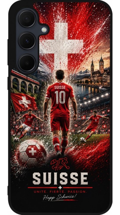 Samsung Galaxy A36 Case Hülle - Silikon schwarz Fussball Suisse splash 2026