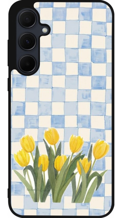 Coque Samsung Galaxy A36 - Silicone rigide noir Blue vichy tulips Spring 2026