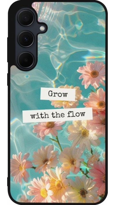 Coque Samsung Galaxy A36 - Silicone rigide noir Summer 2025 Grow with the flow