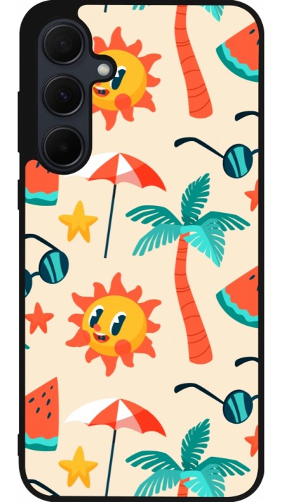 Coque Samsung Galaxy A36 - Silicone rigide noir Summer 2025 Pattern soleil