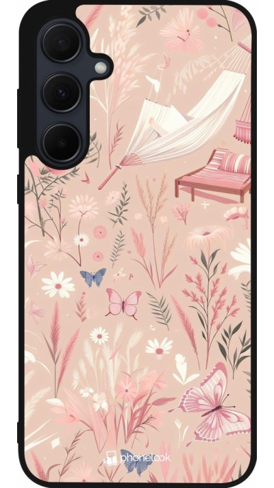 Samsung Galaxy A36 Case Hülle - Silikon schwarz Sommer Pastellmuster