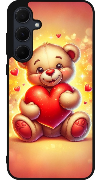 Coque Samsung Galaxy A36 - Silicone rigide noir Valentine 2024 Teddy love
