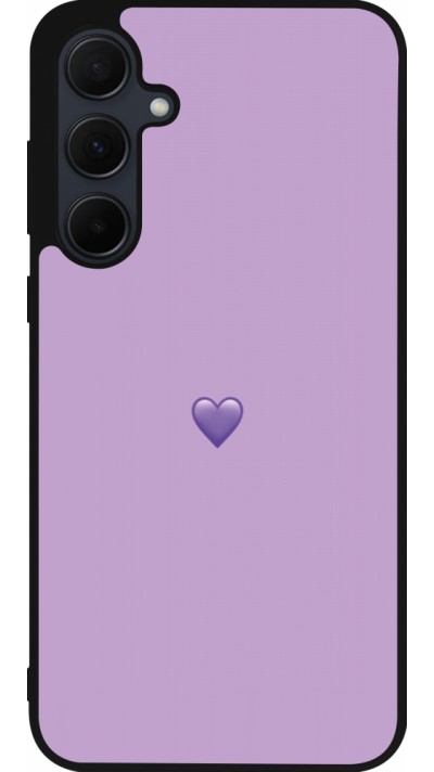 Coque Samsung Galaxy A36 - Silicone rigide noir Valentine 2023 purpule single heart