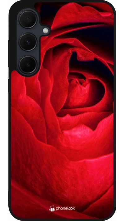 Coque Samsung Galaxy A36 - Silicone rigide noir Valentine 2022 Rose