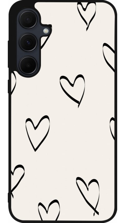 Coque Samsung Galaxy A36 - Silicone rigide noir Valentine 2023 minimalist hearts