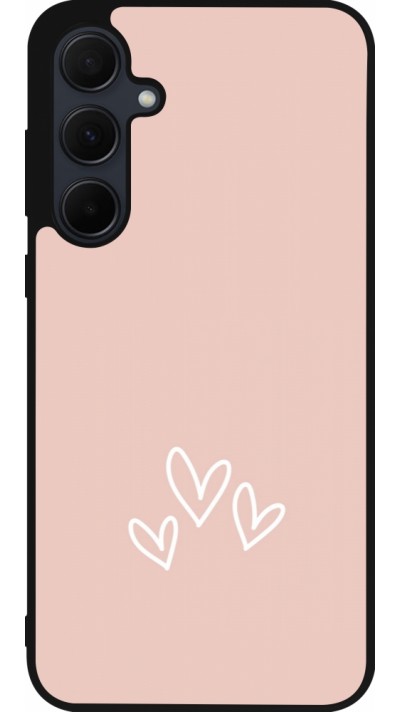 Coque Samsung Galaxy A36 - Silicone rigide noir Valentine 2023 three minimalist hearts
