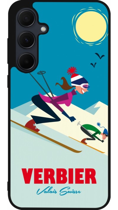 Coque Samsung Galaxy A36 - Silicone rigide noir Verbier Ski Downhill