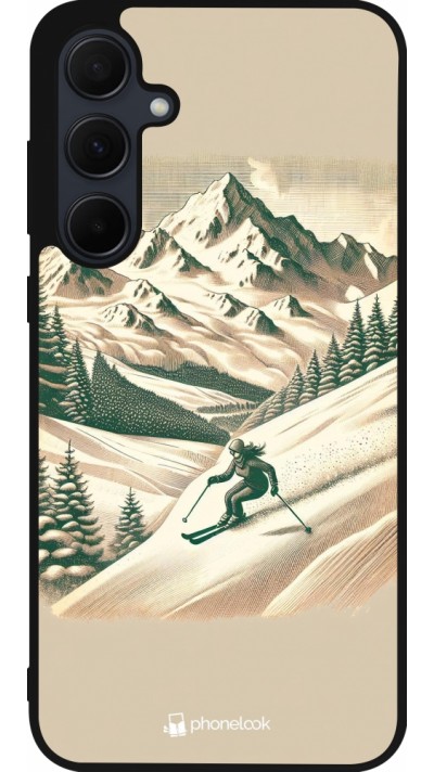 Coque Samsung Galaxy A36 - Silicone rigide noir Vintage Ski Mountain