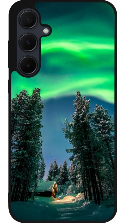 Coque Samsung Galaxy A36 - Silicone rigide noir Winter 22 Northern Lights