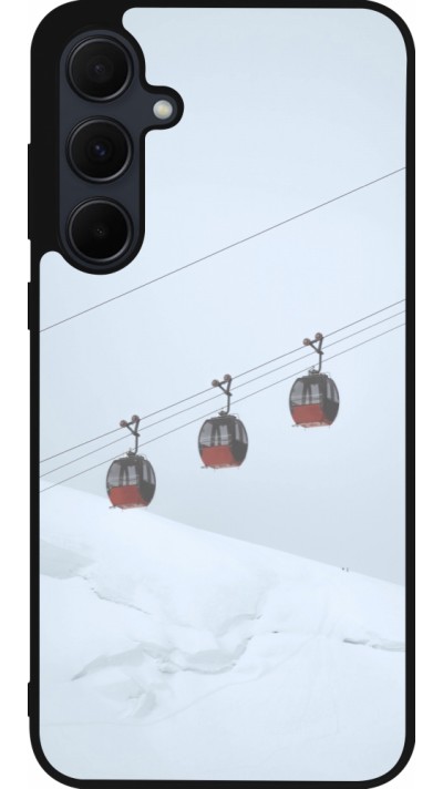 Coque Samsung Galaxy A36 - Silicone rigide noir Winter 22 ski lift