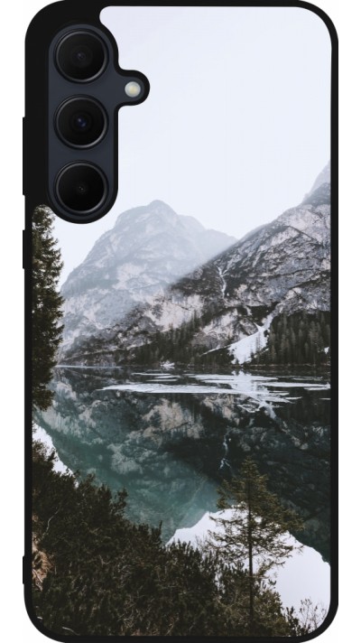 Coque Samsung Galaxy A36 - Silicone rigide noir Winter 22 snowy mountain and lake