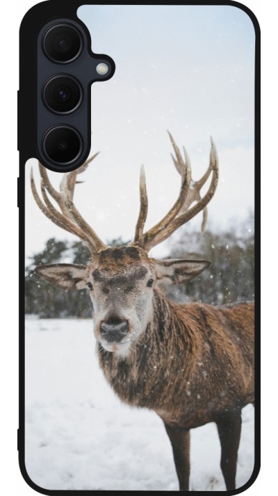 Coque Samsung Galaxy A36 - Silicone rigide noir Winter 25 Winter reindeer